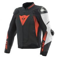 Dainese SUPER SPEED 4 sport. kožená bunda černá/bílá/fluo-červená vel.44